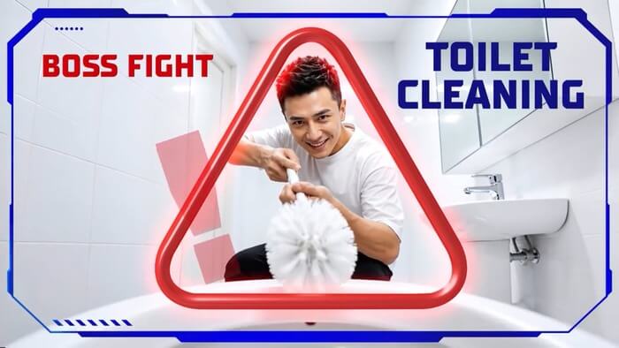 Vim Power Foam - Flip the Toilet Cleaning Game