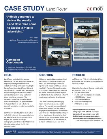 AdMob: Land Rover Case Study