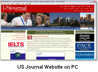 US Journal website on PC